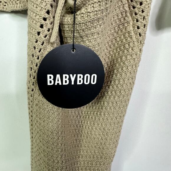 NEW Babyboo Nadine Crochet Maxi Dress Size Medium Beige Khaki Tan - Picture 6 of 10